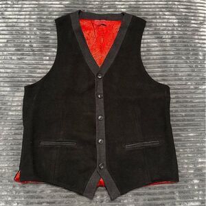 Luchiano Visconti Black Knit 5 Button Vest Men’s Size Large